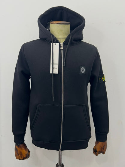 Ζακέτα Fleece Stone Island Hoodie Μαύρη
