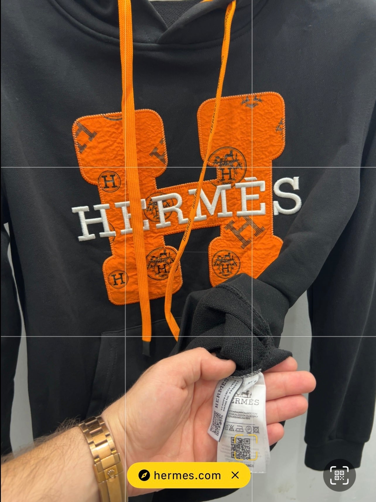 Hoodie Φούτερ Hermes Μαύρο