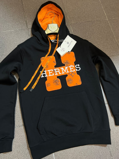 Hoodie Φούτερ Hermes Μαύρο