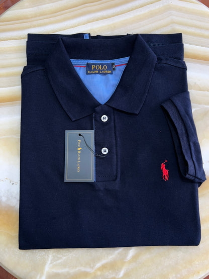 Ralph Lauren Navy Μπλέ Σκούρο Polo Pique Cotton