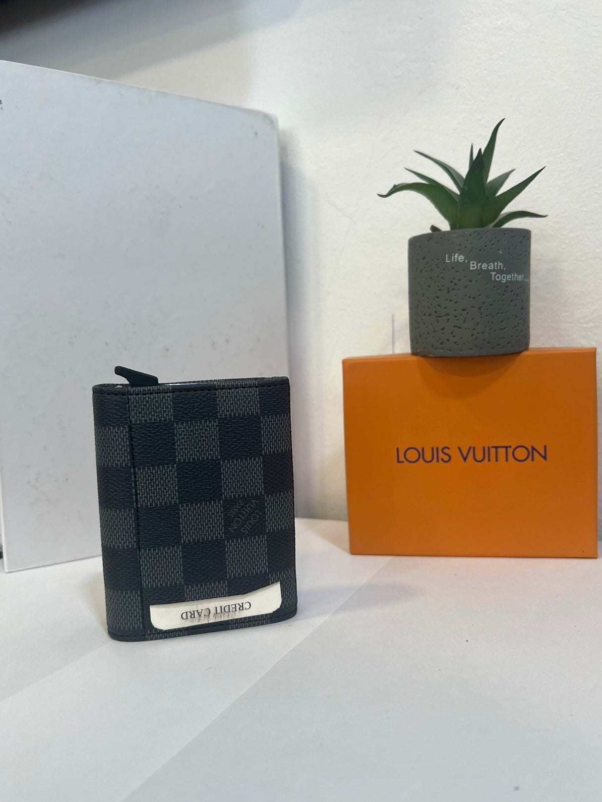 Leather LV Card Holder/Wallet Damier Black