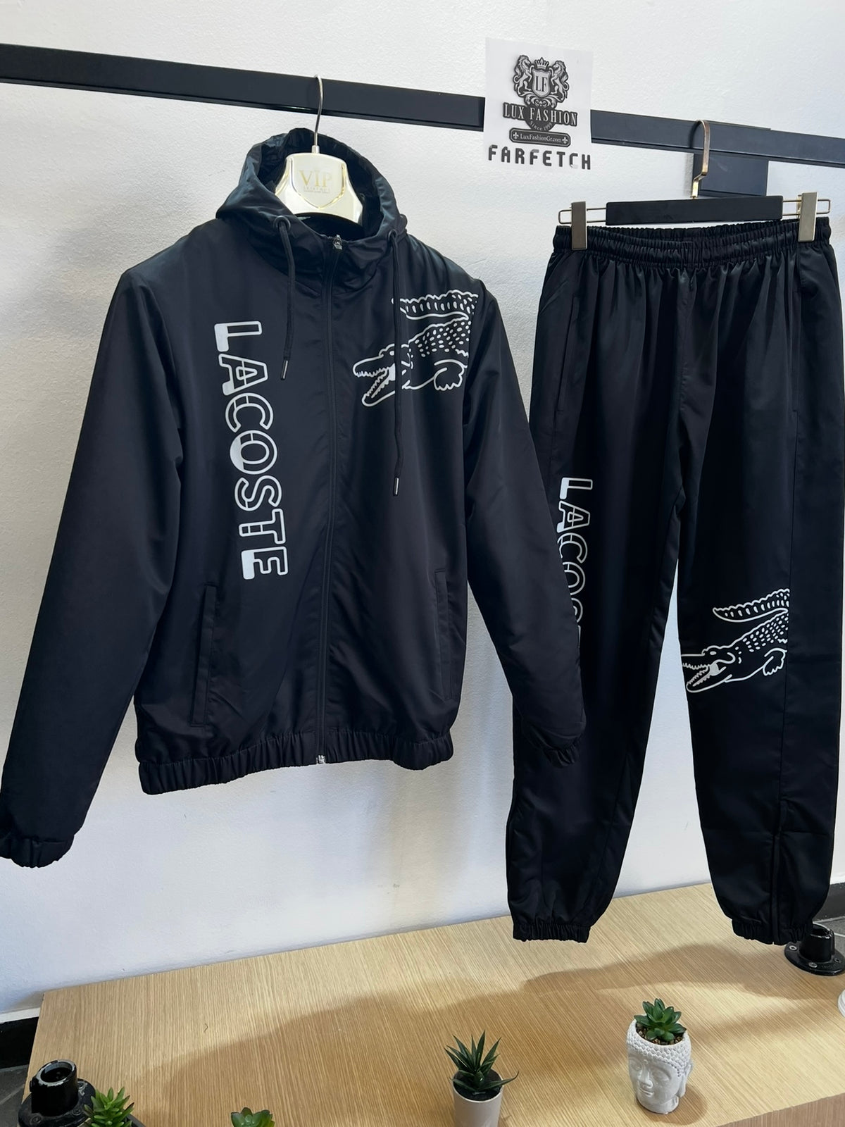 WindProof Lacoste Tracksuit Σετ Μαύρο