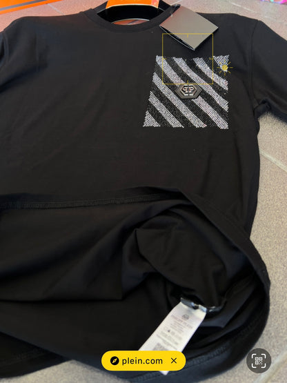 3Α T-Shirt Philip Plein Striped Stras