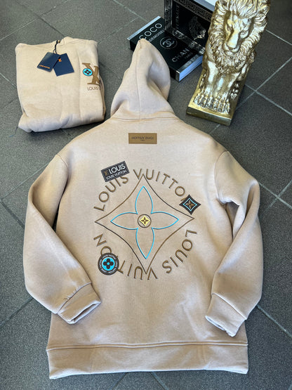 Hoodie Μπέζ L/V OverSize Φούτερ