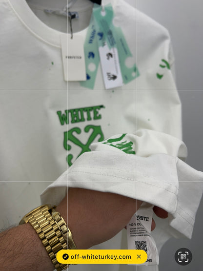 3A T-Shirt Oversized Plus Off-White White/Green
