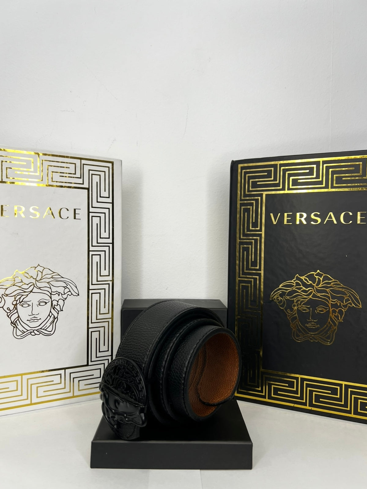 Δερμάτινη Ζώνη Versace DoubleFace Black/Brown