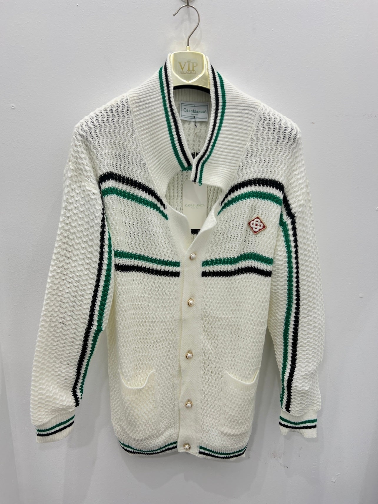 Sweater Ζακέτα Casa Blanca Πλεκτή Λευκή 3Α