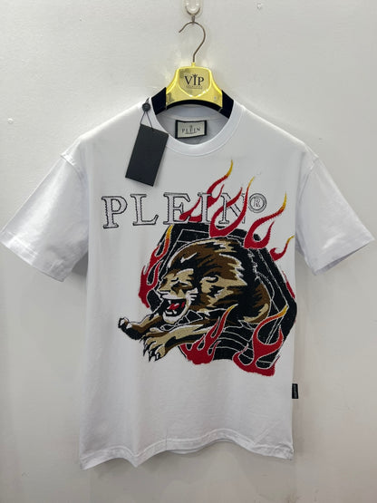 T-Shirt Rhinestone 3Α Philip Plein Lions Άσπρο
