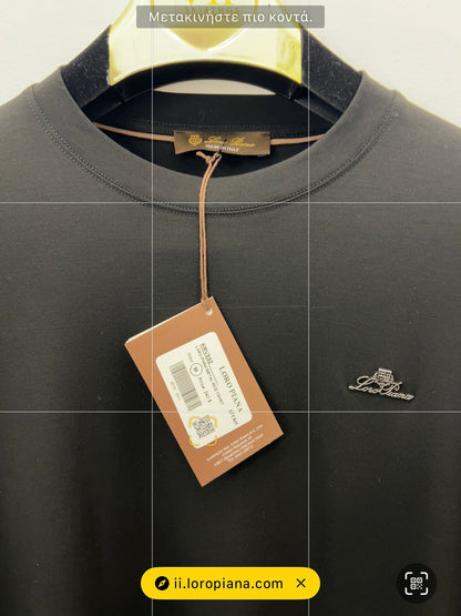 T-Shirt 3A Μαύρο Loro Piana Silk