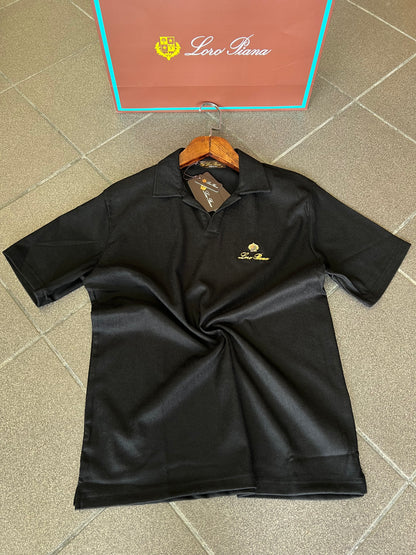 Μπλούζα Loro Piana Polo Μαύρη