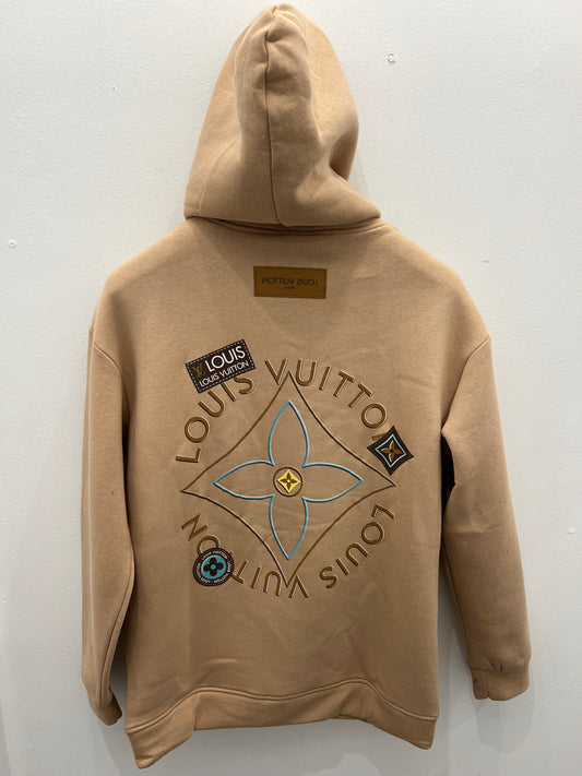Hoodie Μπέζ L/V OverSize Φούτερ