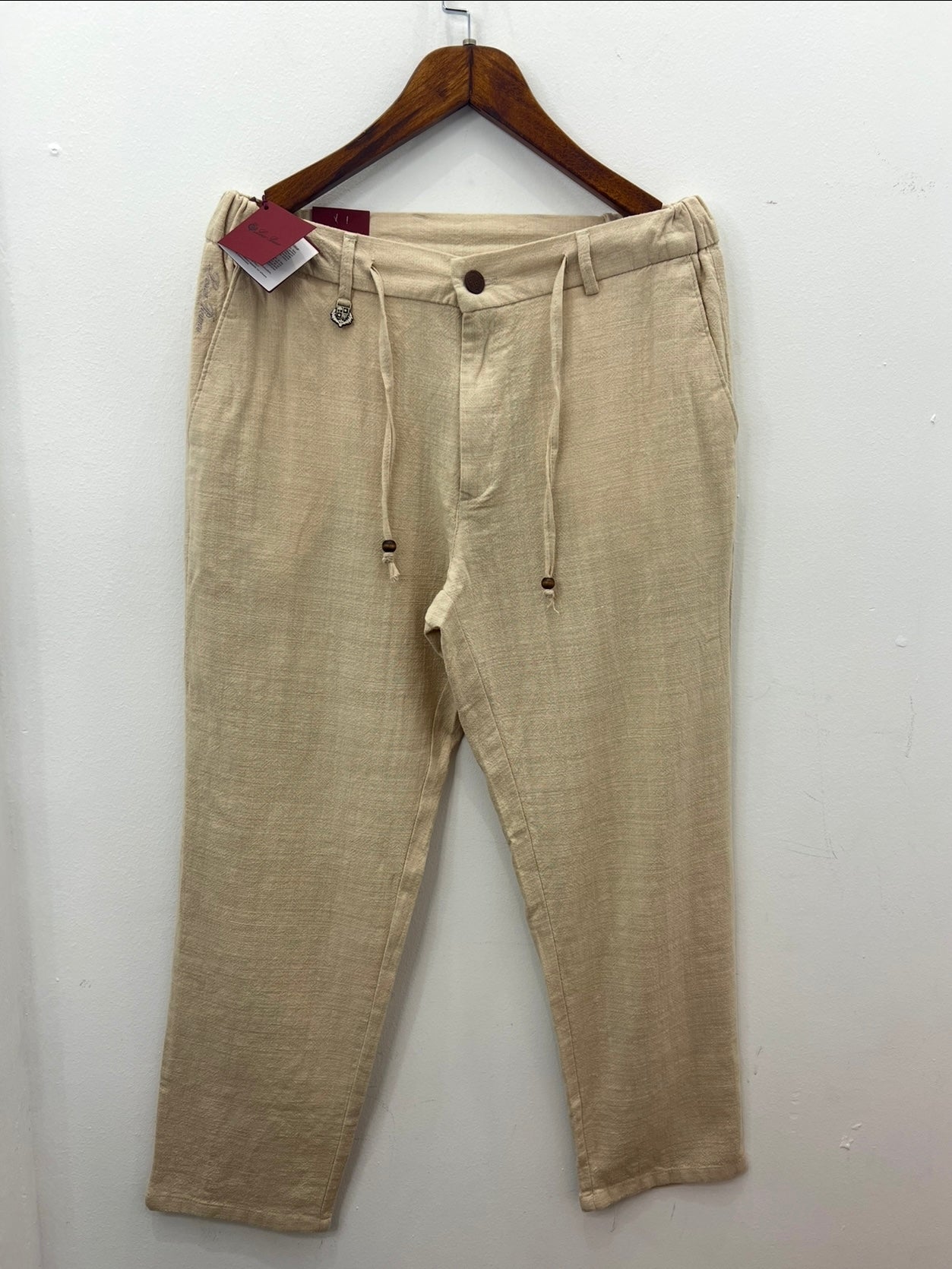 Παντελόνι Linen Loro Piana Μπέζ