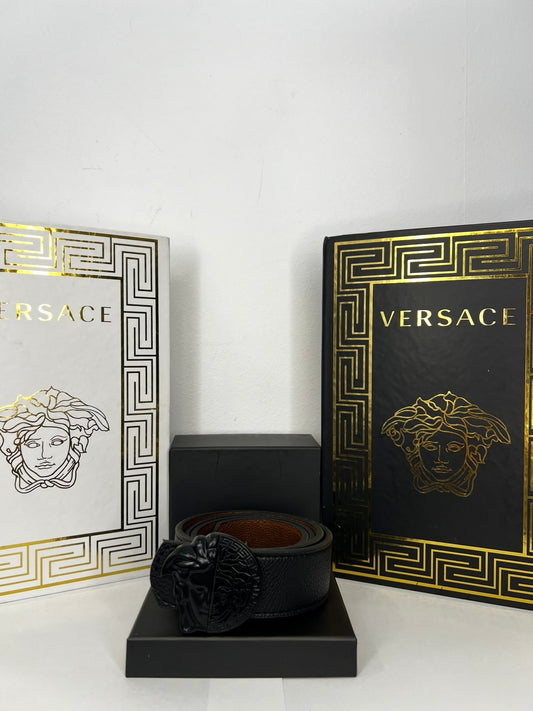 Δερμάτινη Ζώνη Versace DoubleFace Black/Brown