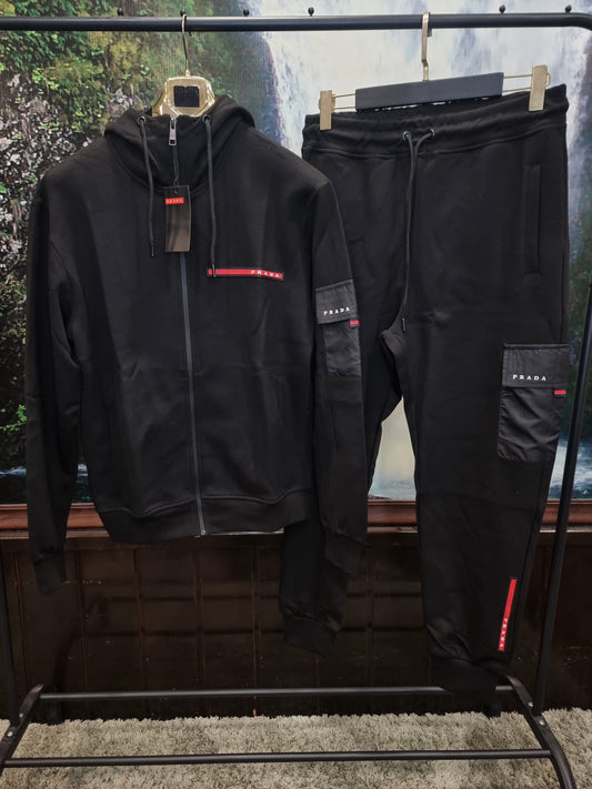 Tracksuit Prada Cargo Line Black