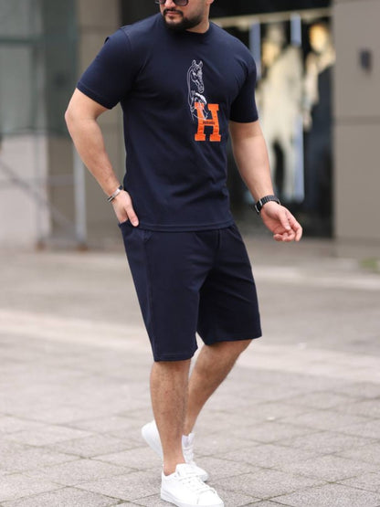 Σετ T-Shirt & Shorts Hermes Μπλέ