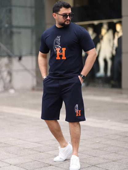 Σετ T-Shirt & Shorts Hermes Μπλέ