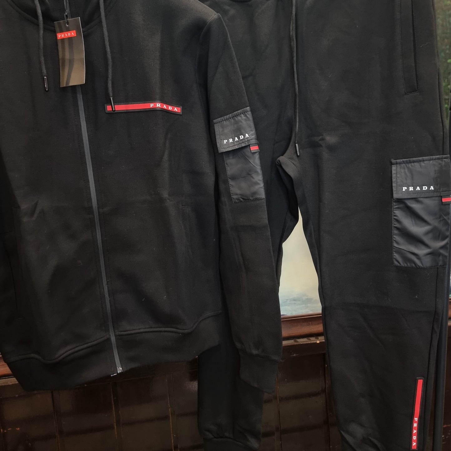 Tracksuit Prada Cargo Line Black