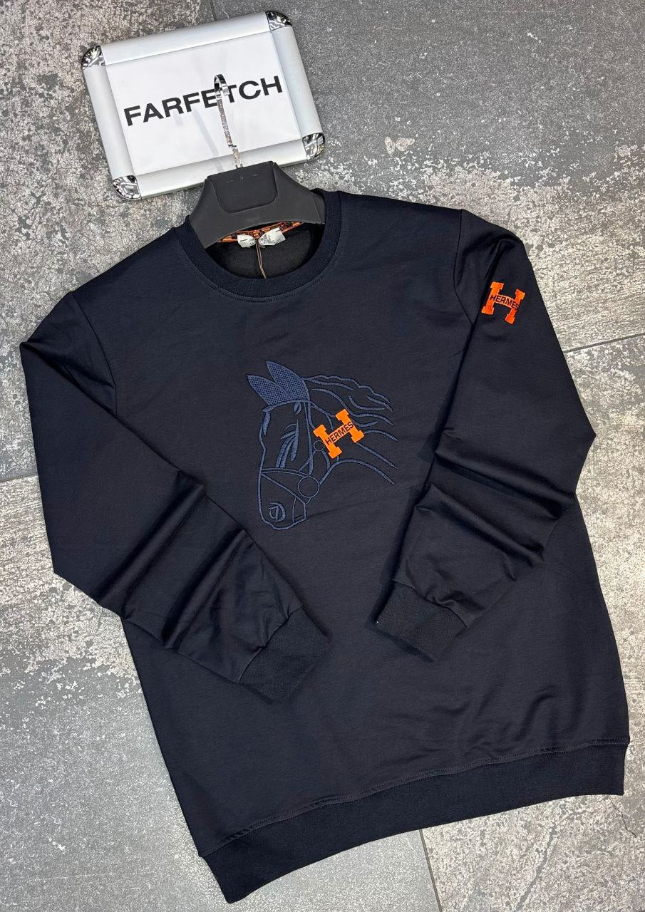 Hermes Μπλέ Long Μπλούζα