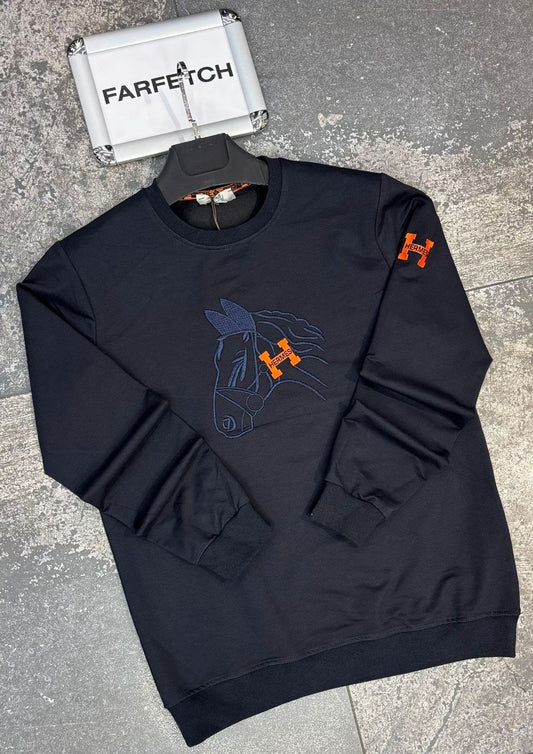 Hermes Μπλέ Long Μπλούζα