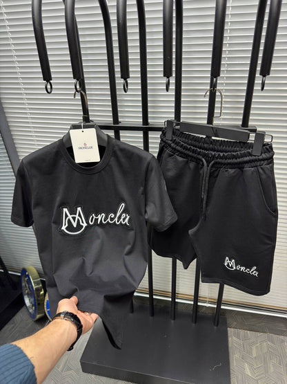 Σετ Moncler Summer Tracksuit Μαύρο