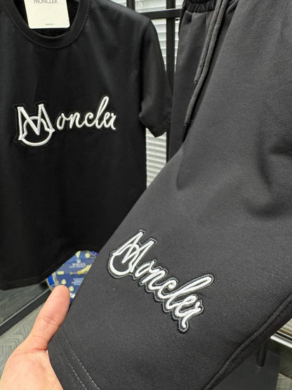 Σετ Moncler Summer Tracksuit Μαύρο