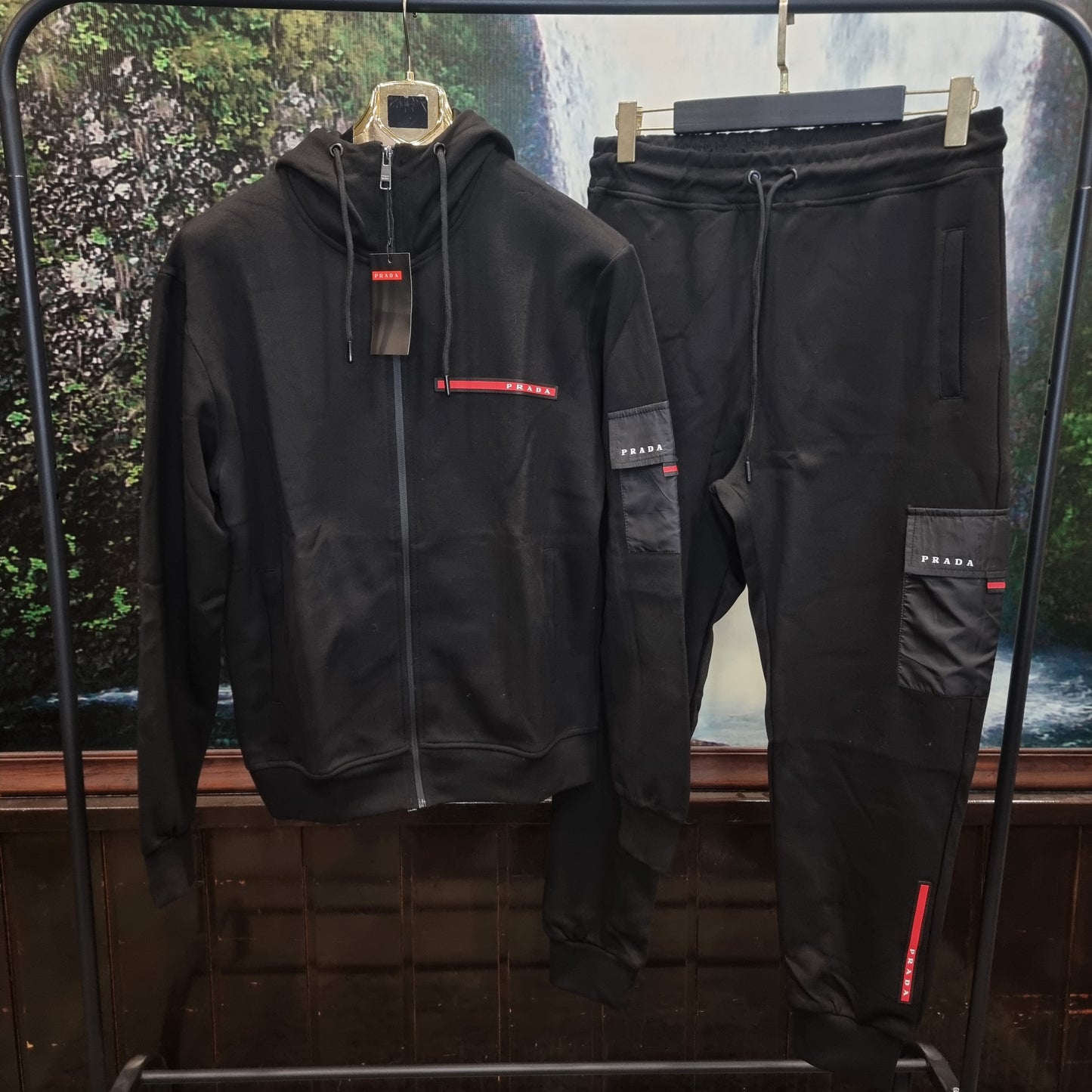 Tracksuit Prada Cargo Line Black