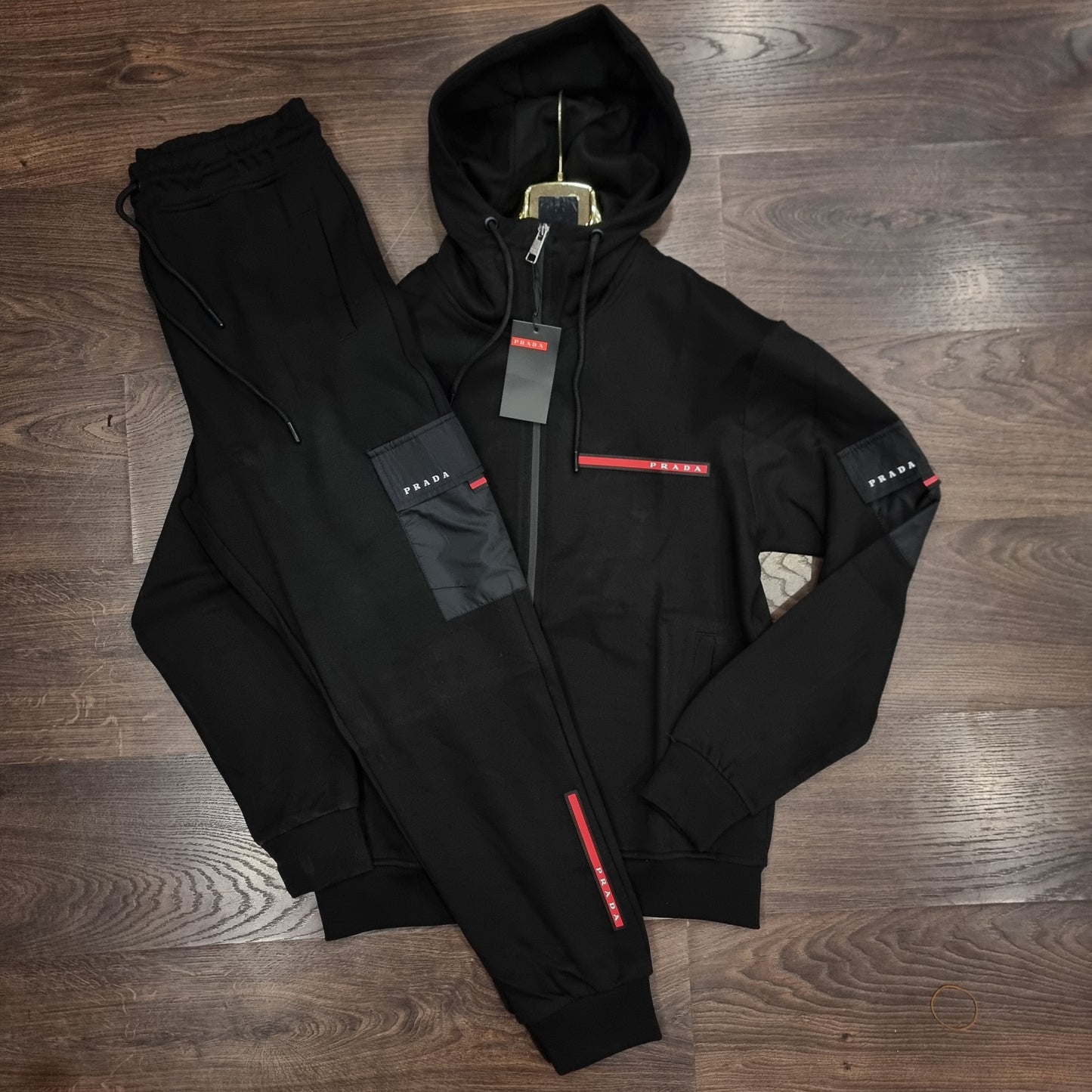 Tracksuit Prada Cargo Line Black